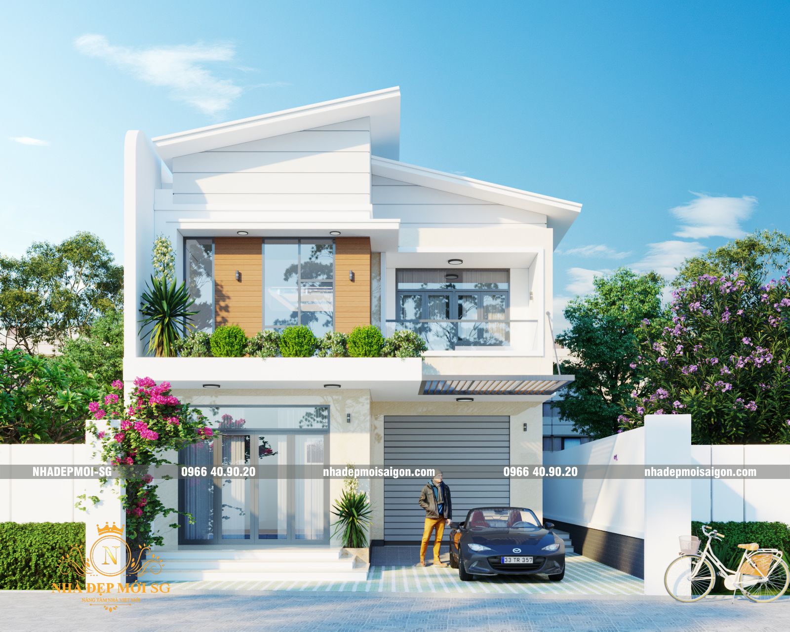 Thiết kế nhà mái lệch 2 tầng hiện đại diện tích 8 x 17m tại Phú Thọ - Thiết  Kế Kiến Trúc | Thi Công Xây Dựng | Thiết Kế Thi Công Nội Thất